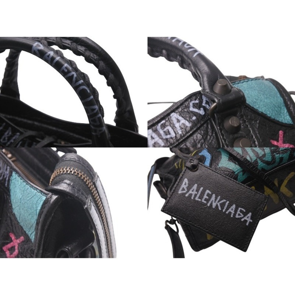 Balenciaga City Multicolored Leather Classic Black Graffiti Handbag - Picture 5 of 10